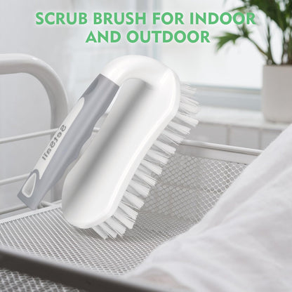SetSail Scrub Brush, Heavy-Duty Scrub Brushes for Cleaning with Stiff Bristles Cleaning Brush for Shower, Bathroom, Carpet, Kitchen and Bathtub Scrubber - 4 Pack