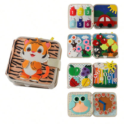 GOODMOM Busy Book for Toddlers Age 1-3 - Interactive Quiet Felt Activity Book with Hide-and-Seek Tiger, Travel Toys for Kids, Learning Toys, Fine Motor Skills,