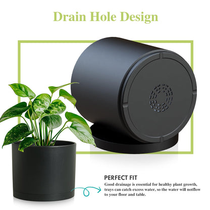 DGJDLWHX Large Plant Pots Set of 3 – 8", 9", 10" Indoor Flower Pots with Drainage Holes and Saucers, Big Planters for Monstera, Fiddle Leaf Fig, Snake Plant – 5 Colors