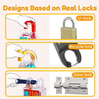 iPlay, iLearn Toddler Lock Key Toy, Montessori Learning Sorting Matching Toy, Baby Fine Motor Development, Infant Activity Push Car, Educational Birthday Gift 12 18 Month 1 2 3 Year Old Kid Boy Girl