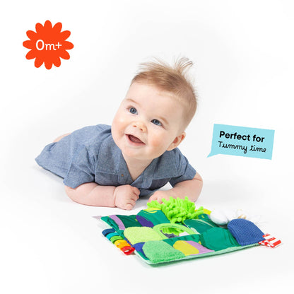 Follies The Sensory Garden Baby Stroller and Tummy Time Toy - Portable Baby Toy - Crinkles, Mirror & Textures, Montessori-Inspired Infant Toy, Washable & Non-Toxic