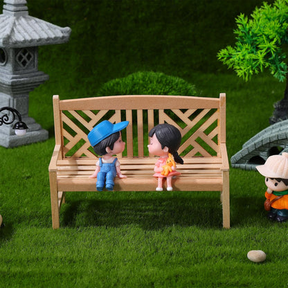 NUOBESTY Dollhouse Bench 1:12 Scale Miniature Bench, Unfinished Wood DIY Paintable Double Seat Mini Furniture for Dollhouse Garden Park Patio Fairy Garden Scene Accessory Craft Decor