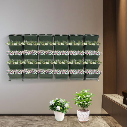 30 Pockets Self Watering Wall Planter Indoor Outdoor Planters Vertical Garden Stackable Wall-Mounted Planter Hanging Flower Herbs Vegetables for Home Balcony Decoration
