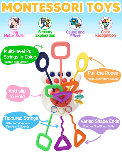 Tonberless Baby Sensory Montessori Toys for 6-12-18 Months, Toddler Teething Toy Birthday Gift Travel Toys for 1 2 3 Year Old Boy Girl Infant 8 9 10 Months Old