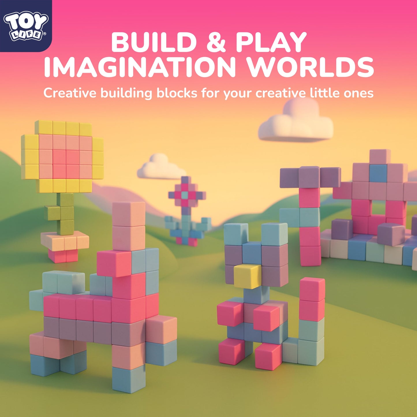 TOY Life 48 Pcs Magnetic Blocks Ages 3-5, Magnetic Building Blocks for Toddlers, Magnetics Blocks for Kids Ages 4-8 Girls & Boys, Learning Building Toys for Age 3 4 5 6 7 8-12