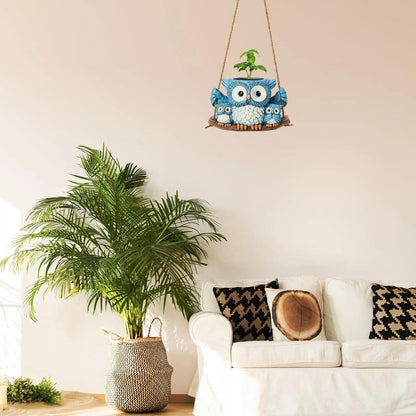 5.9 * 4.53 * 3.94inch New Owl Hanging Planters Owl Hanging Flowerpots Succulent Decorative Gifts (Owl Flower Pot)