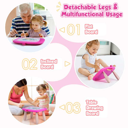 Smasiagon Toddler Girl Boy Toys,Magnetic Drawing Board for Toddlers,Early Learning Doodle Board Writing Painting Sketch Pad, Birthday Easter Valentines Day Gifts for 1 2 3 Year Old (Deep Pink)
