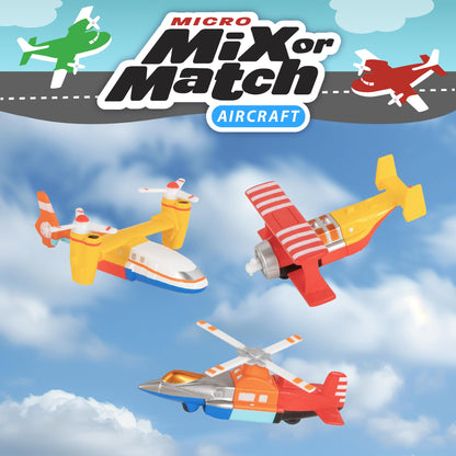 Popular Playthings Magnetic Vehicles for Toddlers 1-3, Mini Mix or Match Car Toys, Set of 8 Gift for Kids - Aircraft Airplane with Playmat