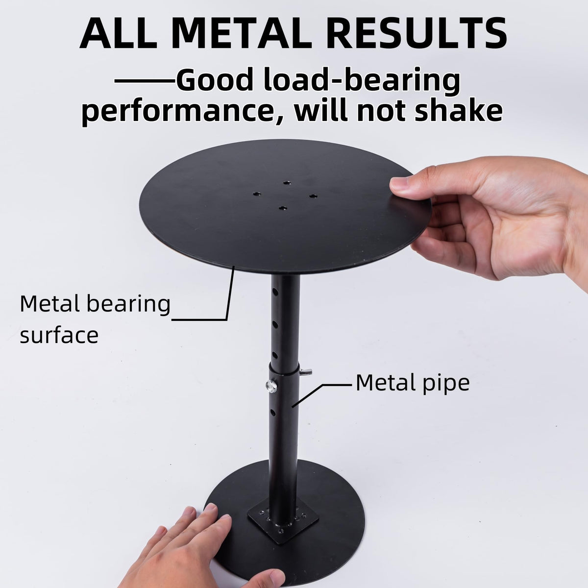 ZSHIGANMA 3 Pack Plant Risers for Inside Pots, Adjustable Height 7-22" Metal Planter Lift Inserts Fillers Risers for Indoor Outdoor Large Tall Taper Planter Flower Pot (6" Base,8",10" Top,Black)