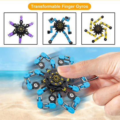 Easter Basket Stuffers 36PC Transformable Fidget Spinner for Kids,Deformable Chain DIY Robot Spinner Sensory Toy, Stress Relief Fingertip Gyros Fidget Toys Party Favors