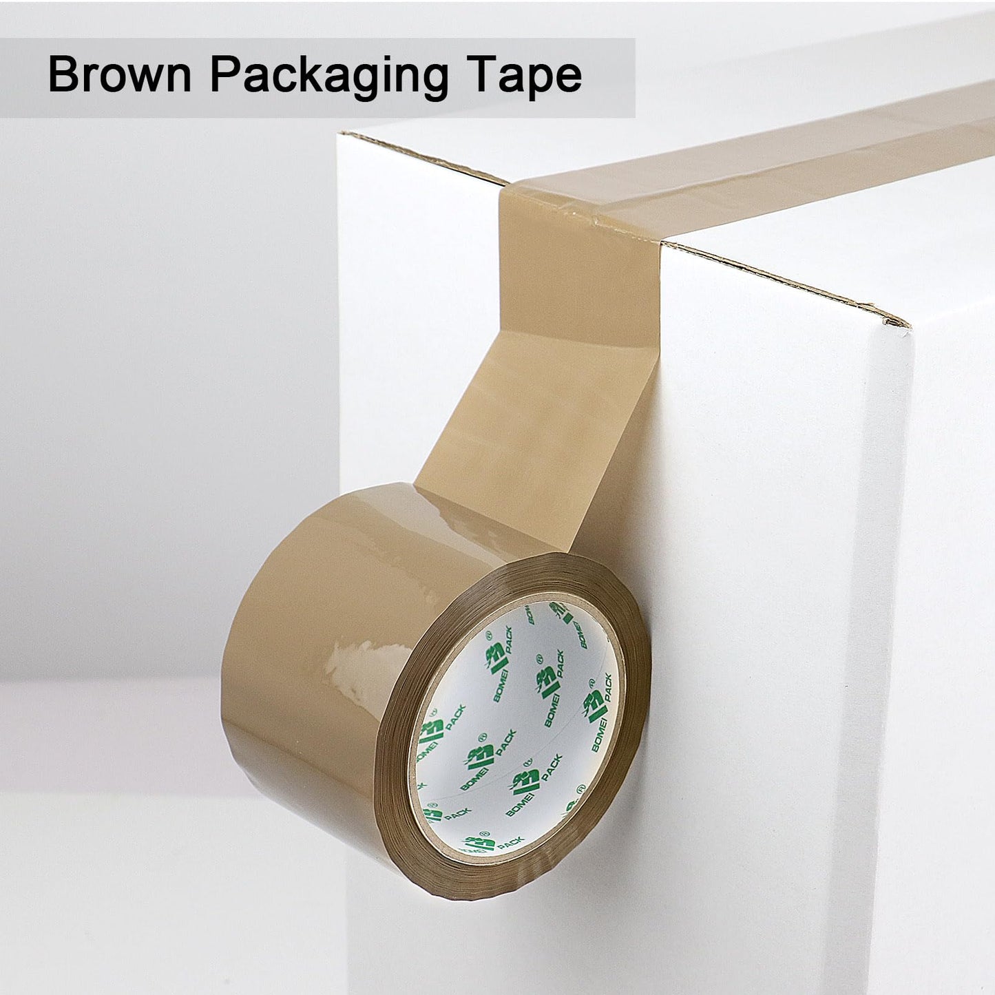 BOMEI PACK 3 inch Brown Packing Tape, 6 Refills Rolls Wide Packaging Tape for Moving, Shipping and Storage, 2.4 Mil x 60 Yards