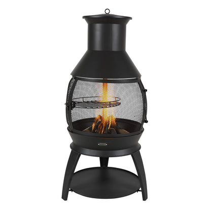 VEVOR Chiminea, 22 Inch Outdoor Wood Burning Firepit, Iron Spherical Fireplace for BBQ & Warming, Wooden Fire Pit with Grill Mesh, Chimney Coat & Rustproof Chiminea Lid, for Patio, Garden, Backyard