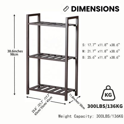 DHYGOTFUR 3-Tier Aluminum Plant Stand, Lightweight Heavy-Duty Plant Shelf, Waterproof Rustproof Multi-Use Storage Rack for Indoor Outdoor, Patio Garden Balcony Bathroom Organizer
