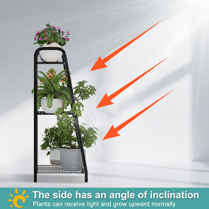 Plant Stand Indoor, Outdoor Tiered Plant Stand, Corner/Metal/Black Plant Shelf
