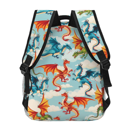 TRYYN Dragon Casual Backpack, Lightweight Laptop Bag Daypack, Cute Fire-Breathing Dragons Backpacks for Women Men Teens Students,Mystical Polyester Bookbag Gifts for School Work Travel Hiking