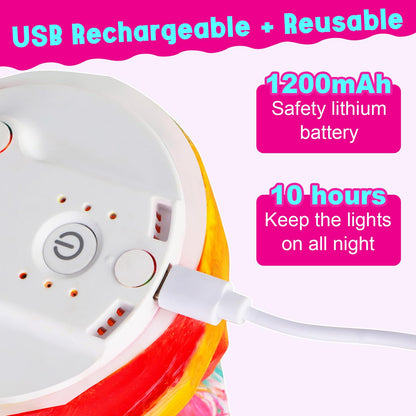 EPUMP Paint Your Own Unicorn Lamp Kit - Rechargeable 1200mAh Night Light with 2 Light Modes, Arts and Crafts Painting Toys for Girls Boys, Art Supplies Birthday Gifts for Kids Ages 3-12+
