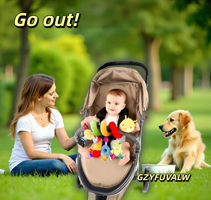 GZYFUVALW Car Seat & Stroller Toy_Infant Toys Baby Sensory Interaction Cartoon Toys with Ringing Bells_Hanging or Wrapping Around The Infant Bed or Strollea