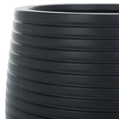 SAFAVIEH Outdoor - Jasper Black Cement Ficonstone Planter Pot Set of 2 with Drainage Hole, Frost Resistant Garden Planters for Patio, Deck, Indoor Outdoor Use (PAT1535A-SET2)
