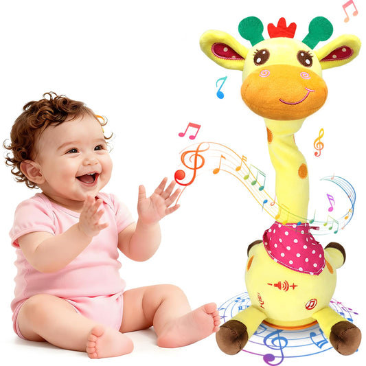 Hunfur Talking Dancing Giraffe Baby Toys for 3-18 Months, Singing Recording Repeats What You Say with Glowing Light, Funny Gift for Toddlers 1-3 Year Old, Boys Girls Tummy Time Toys