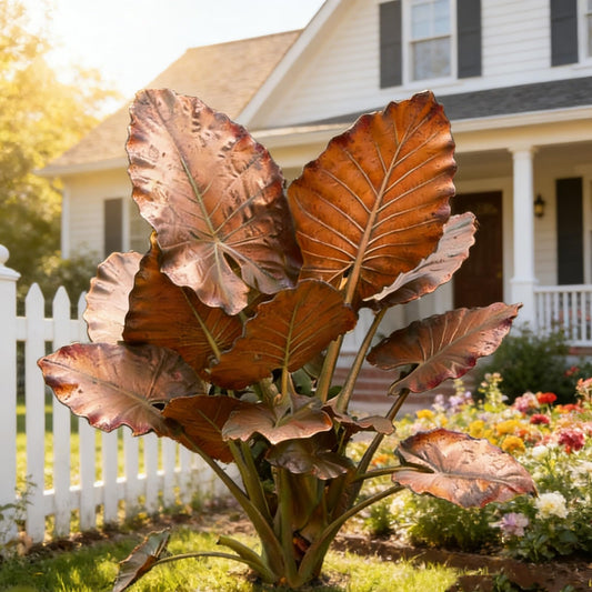 Hardy Elephant Ear Plant Bulbs | Tropical Colocasia for Home Garden & Outdoor Patio Landscaping (6)