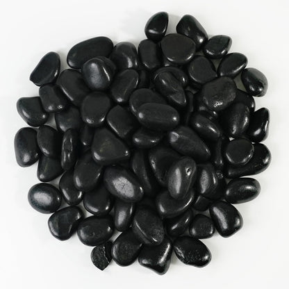 StoneCreek 12 LBS River Rocks, Large Size, Decorative Garden Stones for Plant Landscaping, Polished Gravel Filler Pebbles for Home Decoration, Vases, Succulents(Black Pebbles)