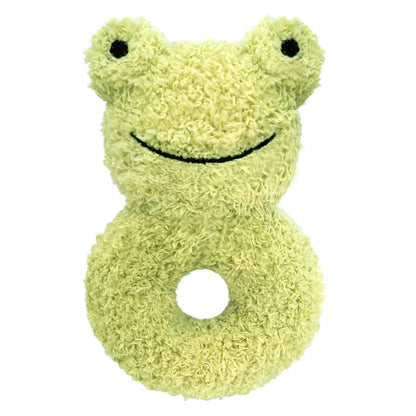 Doindute Baby Frog Soft Rattle Toy, Plush Frog Infant Shaker Rattle Easy-Grasp Stuffed Animal Toy, Gifts for Newborns Babies Toddlers Boys Girls, Green, 6 Inches