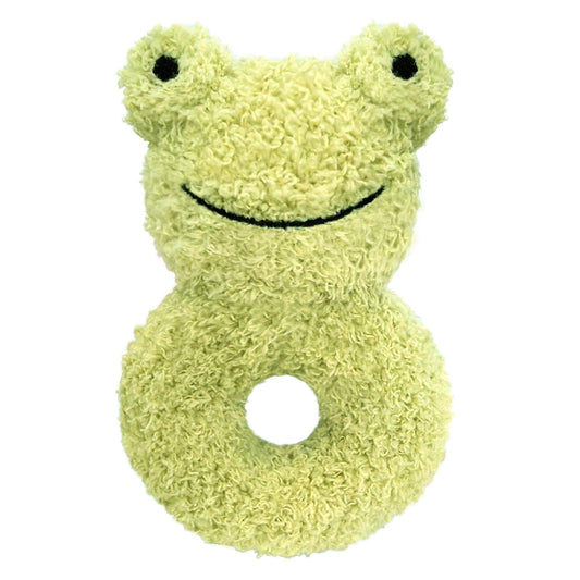 Doindute Baby Frog Soft Rattle Toy, Plush Frog Infant Shaker Rattle Easy-Grasp Stuffed Animal Toy, Gifts for Newborns Babies Toddlers Boys Girls, Green, 6 Inches