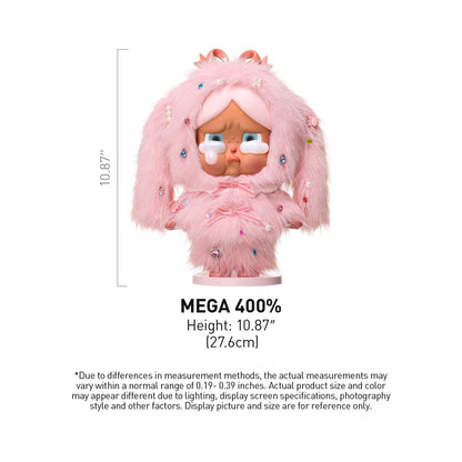 POP MART MEGA Crybaby 400% Crying in Pink 27.6cm/ 10.87inches Figurine, Toys for Mordern Home Décor, Collectible Art Toy