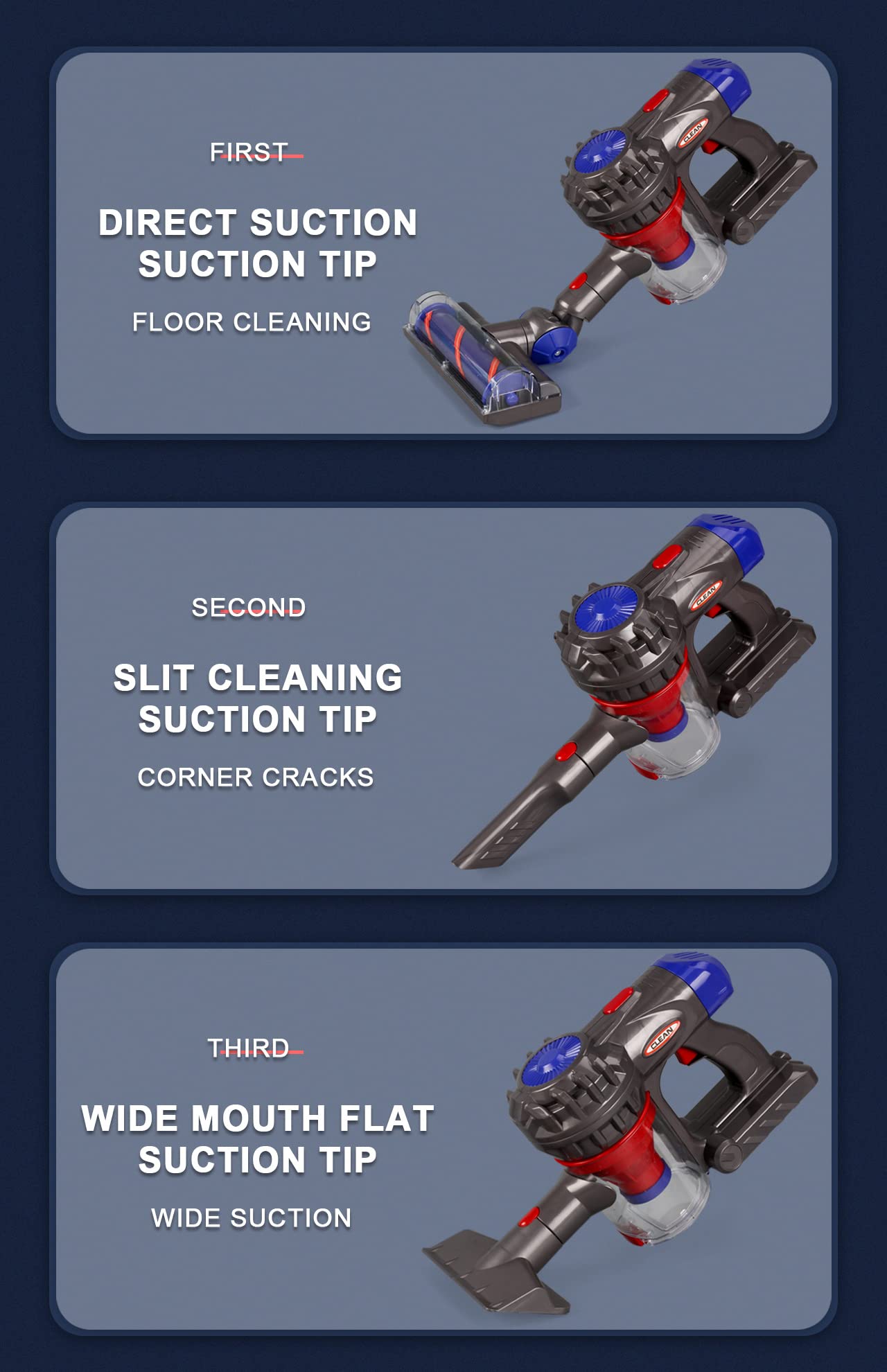 MEIJIABA Toy Vacuum for Toddlers 3, Kids Vacuum Cleaner Set That Really Works Working, Baby Play Vacuumm-Cordless Real Suction, Housekeeping Keeping Girl Boys