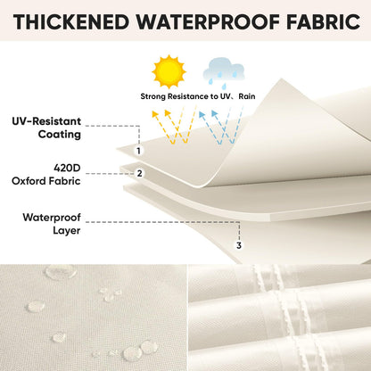 BALEINE Patio Furniture Covers, Outdoor Furniture Covers Waterproof, Heavy Duty Oxford Patio Table Cover for Outdoor Table, Chair, Sofa, Desk (Beige 108"L×82"W×28"H)