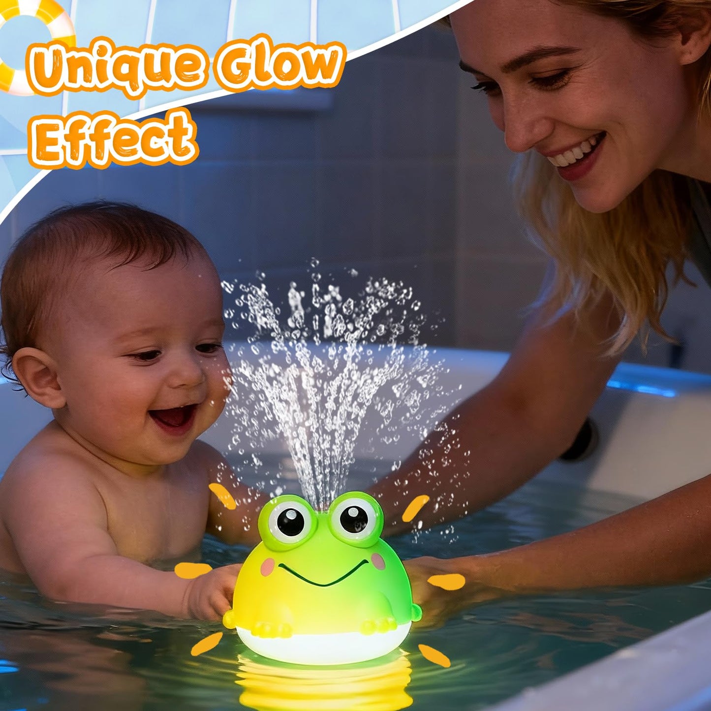 Light Up Bath Toys, Toddler Bath Toys for Kids Ages 1-3, Christmas Stocking Stuffers for Babies 6-12-18 Months, Bath Toy Sprinkler Toddler Birthday Bathtub Water Toy for 1 2 3 Year Boy Girl Gifts