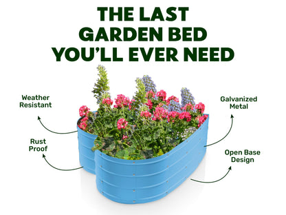Plant & Plot Galvanized Raised Garden Beds Outdoor // Planter Raised Beds for Gardening, Vegetables, Flowers // Large Metal Garden Box (Teal) // Tool-Free Assembly