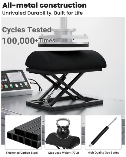 Wikabex Truly Infinite Height Adjustable Footrest｜No Bending Needed—Foot Step-to-Adjust｜2.7"-13.1" Height｜Washable｜Foot Rest Stool for Under Desk at Work, Office/Home/Gaming/Study Desk Essentials