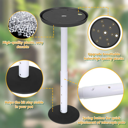 pocezo Adjustable Height Planter Inserts for Large Pots, Portable Planter Filler Plant with 11-17" Rise , 6" Base, 8" or 10" Top (Black, shorts)