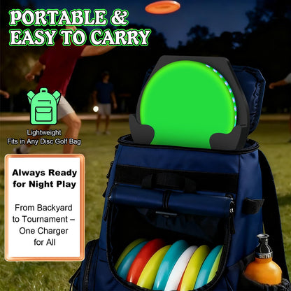 ElectricWise Disc Golf Glow Charger, Fast LED Charging Stand for Glow Discs, Portable UV Light Station Accessory for Night Play, Outdoor Practice, Backyard Fun and Tournament Games(Black)