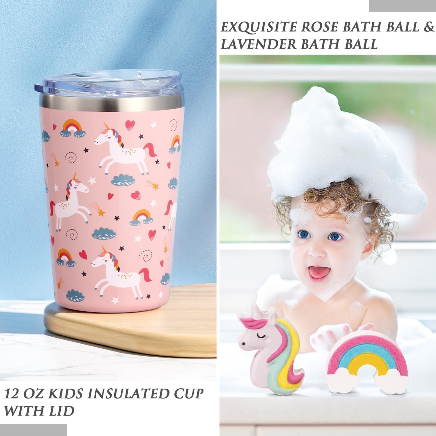 Unicorn Gifts for Girls 4-6 6-8, Birthday Easter Gifts Set for Girls Age 4 5 6 7 8 9+ Year Old Tween Teen Girl Trendy Stuff Kids Unicorn Toys with Glow in The Dark Blanket Purse for Daughter Niece