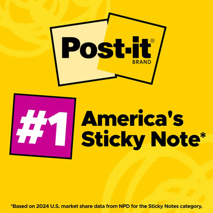 Post-it Super Sticky Notes, 3 Lined Sticky Notes Pads, 4 x 6 in., School Supplies and Oﬃce Supplies, 2X the Sticking Power, Neutrality Collection