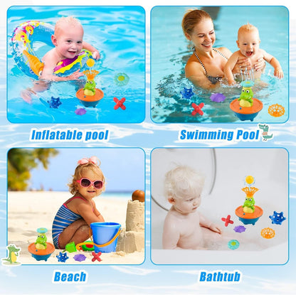 Bath Toys for Toddlers - Light Up Crocodile Fountain with 5 Spray Modes, ABS Plastic Bath Toy for Bathroom & Swimming Pool