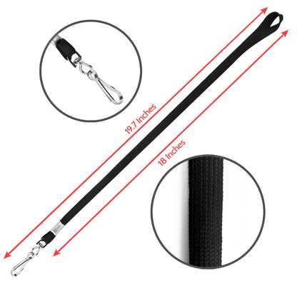 Corpafly 100-Pack Black Lanyards for ID Badges with Swivel J-Hooks - Versatile Neck Lanyard for Keys, Card Holders, Whistles, and More - Ideal for Offices, Teachers, Kids, and Cruise Ship Cards