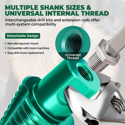 50mm Log Splitting Drill Bit with Anti-Stuck Tech, Heavy-Duty Firewood Splitter Wet & Dry Wood | S-DS-Pl-us/S-DS-Max Compatible | Quick-Change Detachable Head