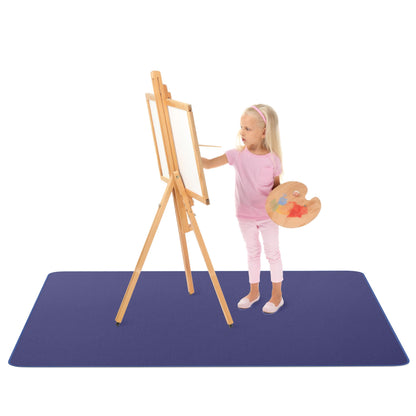 MonsterMat Extra Large Waterproof Splat Mat – 60"x60" Super Jumbo Mess Mat for Floor & Table Protection Washable Mat for Arts, Crafts, Painting, and Playtime (Grey) (Navy Blue)