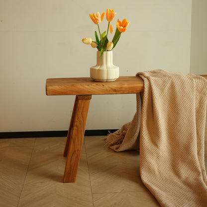 ZPrestiCraftbl Wooden Bench Indoor – Rustic Farmhouse Narrow Entryway Bench with Slim Skinny Design, Natural Solid Wood, Perfect for Dining Room, Bedroom, or End of Bed, 31.5in Length
