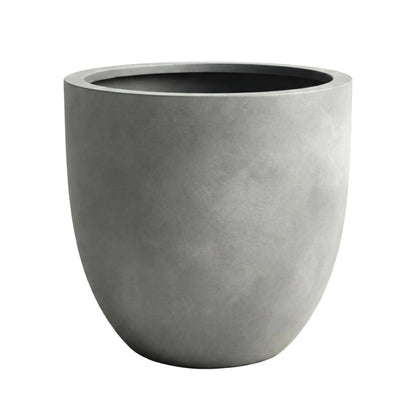 DTY Mount Yale 15.7" D x 15" H (Pot Opening 12.2") Fiberstone Planter with Drainage Hole, Weather Resistant for Indoor and Outdoor, 2 Extra Coco Mats - Gray, Medium