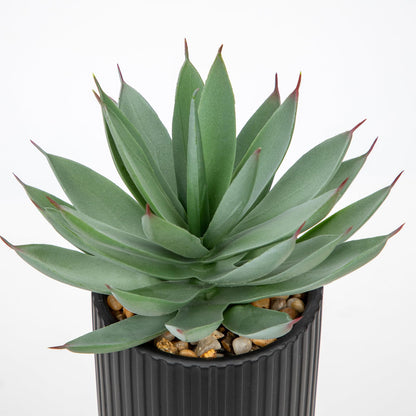 Briful Succulents Plants Artificial for Home Decor, Realistic Potted Fake Agave Plant, Black Ceramic Vase, Cute Aloe Maguey Faux Plant, Shelf Tables Decor, Modern Farmhouse Home Bathroom Decorations