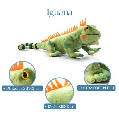 The Petting Zoo Iguana Stuffed Animal Plushie, Gifts for Kids, Wild Onez Reptile Animals, Iguana Plush Toy 18 Inches