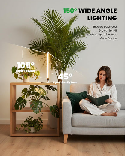SJZX Grow Light for Indoor Plants, 40 LEDs Full Spectrum Plant Light Stand with Timer, High PPFD Grow Light, 1.2ft Vertical Standing/Hanging Indoor Plant Light for Small Plant Herbs in Home & Office