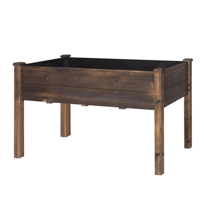 Yardenaler 48x24x30 in Raised Garden Bed with Legs, Outdoor Elevated Wood Planted Box with Liner & Drainage Hole for Vegetable Flower, Backyard and Patio, Rustic