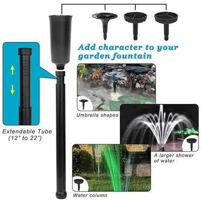 DOMICA 45W 792 GPH LED Pond Pump with Fountain Kit (3000L/H), Submersible Garden Water Fountain Pump, for Waterfall, Hydroponics, Aquariums, Fish Tanks, Indoor Outdoor
