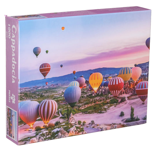 HEARTOOL Hot Air Balloon Colorful Jigsaw Puzzle, 27.56" x 19.69" Finished Size Intelligent Thinking Toy Educational Mind Smart Perfect for Little & Adult (1000pcs, Multicolored)
