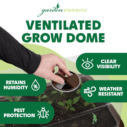 Garden Elements Brown Elevated Raised Garden Bed, 29.5" x 15" - Self-Watering Planter Box with Ventilated Grow Dome for Indoor/Outdoor Vegetables, Herbs & Seed Starting